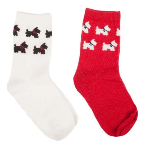 Glen Appin of Scotland Pack of 2 Kids Scottie Dog Socks