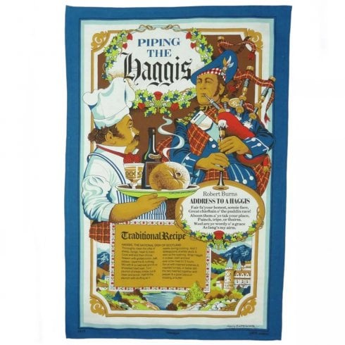 Glen Appin of Scotland Piping the Haggis Tea Towel 