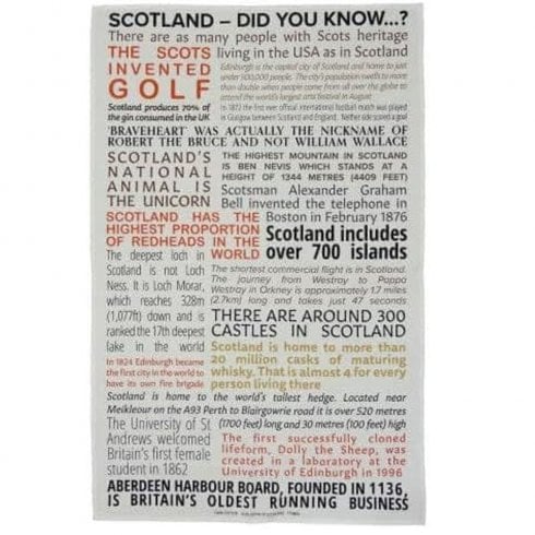 Glen Appin of Scotland Scotland Did you Know? Cotton Tea Towel