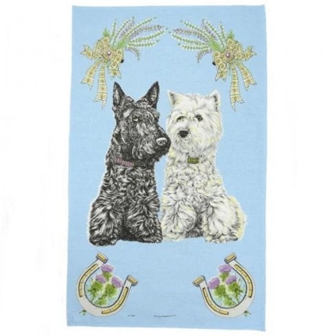 Glen Appin of Scotland Scottish Dogs Tea Towel