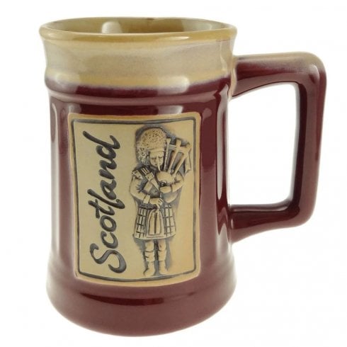 Glen Appin of Scotland Scottish Piper Stoneware Beer Mug - Red