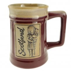 Scottish Piper Stoneware Beer Mug - Red