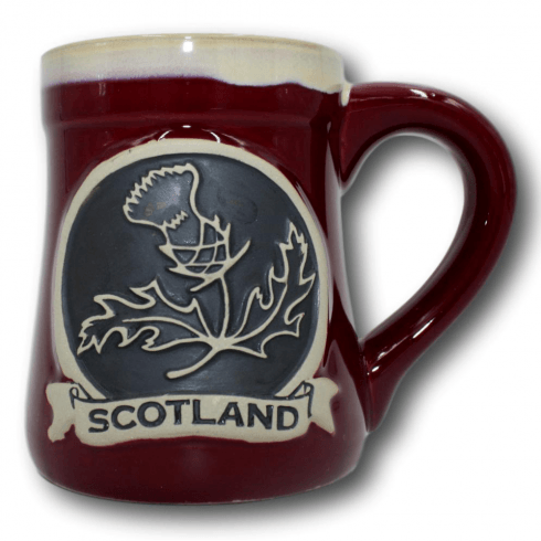 Glen Appin of Scotland Scottish Thistle Stoneware Mug - Red