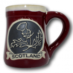 Scottish Thistle Stoneware Mug - Red