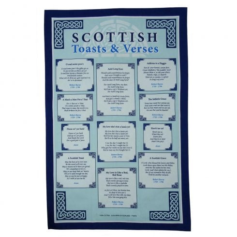 Glen Appin of Scotland Scottish Toasts & Verses Cotton Tea Towel
