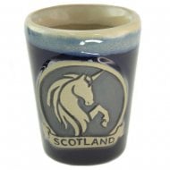 Scottish Unicorn Stoneware Shot Glass - Blue