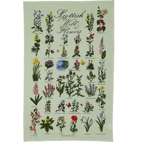 Glen Appin of Scotland Scottish Wild Flowers Tea Towel