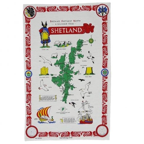 Glen Appin of Scotland Shetland Map Tea Towel