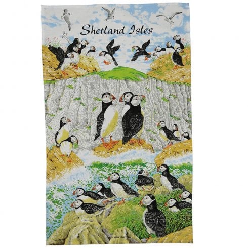 Glen Appin of Scotland Shetland Puffins Tea Towel