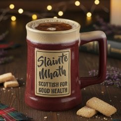 Slainte Mhath Stoneware Beer Mug - Red