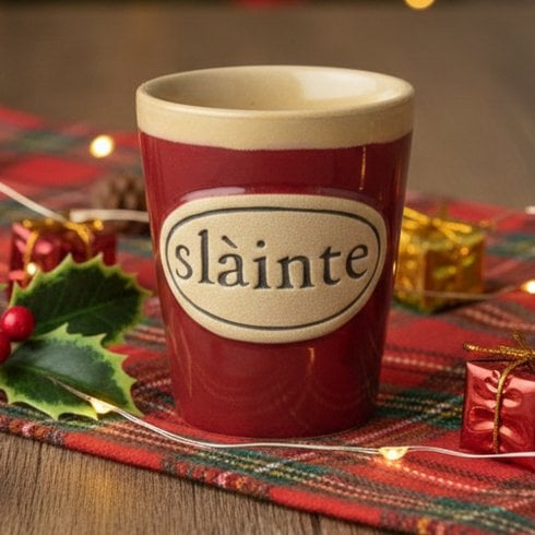 Glen Appin of Scotland Slainte Stoneware Shot Cup - Red