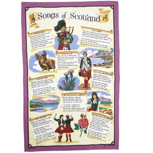 Glen Appin of Scotland Songs of Scotland Tea Towel