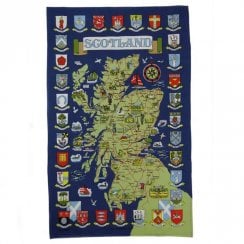Town Crest Map Tea Towel