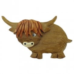 Wooden Highland Cow Magnet - 4 Styles With One Chosen At Random