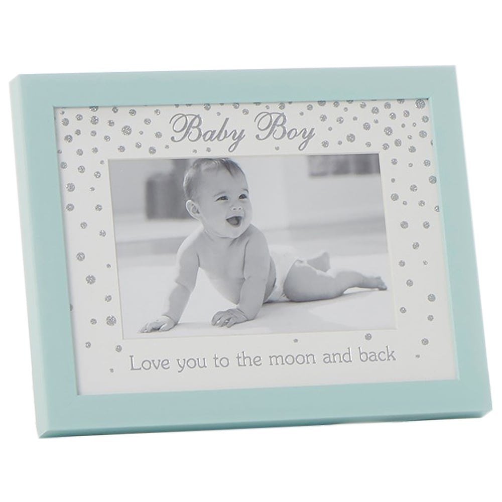 Shudehill Giftware Glitter Dot Blue Baby Boy 6 x 4 Photo Frame 76054