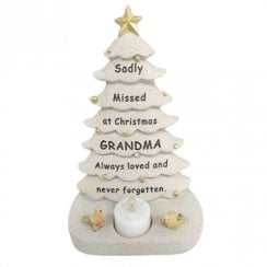 Grandma Christmas Tree With Flickering LED Candle Light Memorial Ornament 