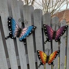 Set of 24 Vibrant Metal Butterflies