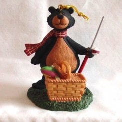 Teddy Bear Glacier Fishing Ornament