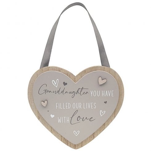 Lesser & Pavey Heart Shaped Granddaughter Plaque