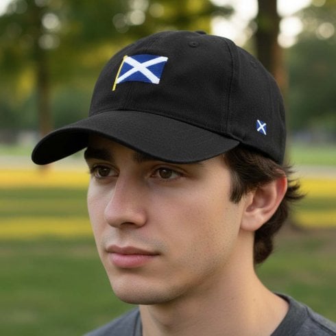 Heather Gift Co. Black Saltire Baseball Cap
