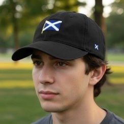 Black Saltire Baseball Cap