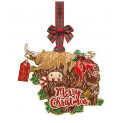 Highland Cow Boxed Sparkle Christmas Decoration