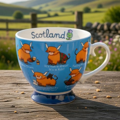Heather Gift Co. Highland High Jinks Cow Mug