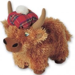 Large Highland Cow with Tartan Hat