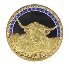 Scottish Souvenir Coin-Highland Cow / Map