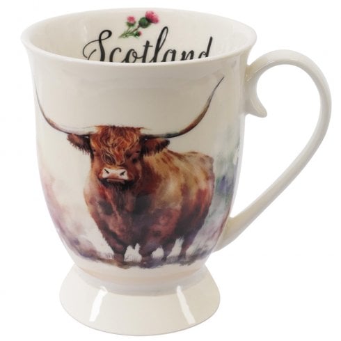 Heather Gift Co. Watercolour Highland Cattle Bull Mug