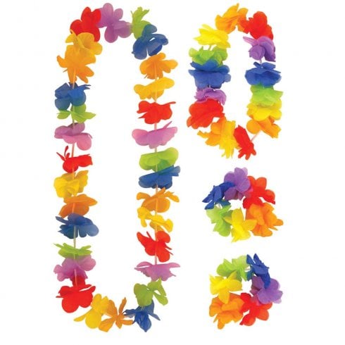 Henbrandt Multicoloured Hula Lei 4 Piece Set 