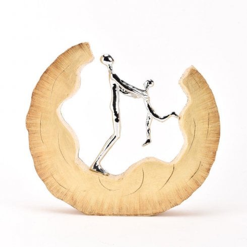 Hestia Adult & Child In Bark Ornament