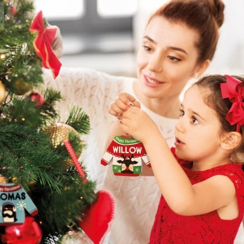History & Heraldry Christmas Jumper Tree Decoration [Names A – I]
