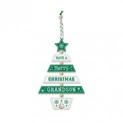 Christmas Tree Decoration - Grandson 269800021 Wooden Hand Crafted