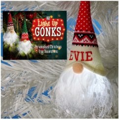 Pre-Personalised Light Up Christmas Gonks - Hanging Decoration