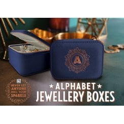 Pre-personalised Travel Jewellery Box With Inspirational Sentiment - Blue