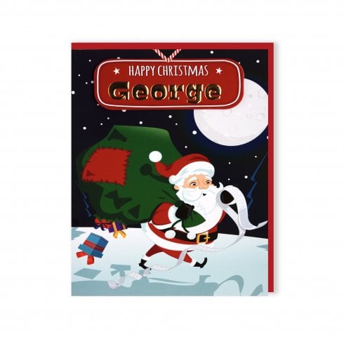 History & Heraldry Santas On His Way Christmas Card - George 269820283