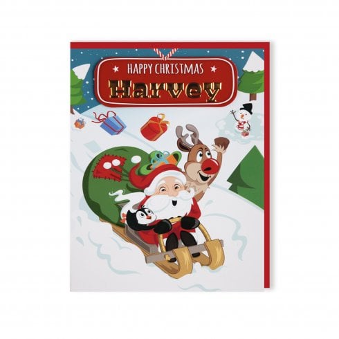 History & Heraldry Santas On His Way Christmas Card - Harvey 269820309