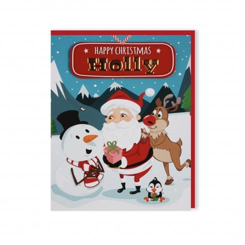 History & Heraldry Santas On His Way Christmas Card - Holly 269820319
