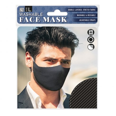 History & Heraldry Washable Face Mask - Carbon Fibre (L)