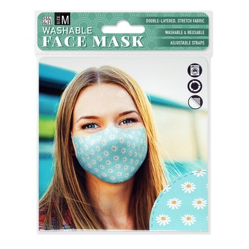 History & Heraldry Washable Face Mask - Daisy Blue (M)