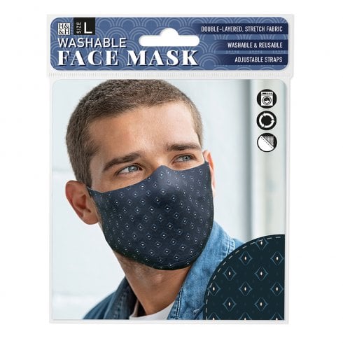 History & Heraldry Washable Face Mask - Dark Diamond (L)