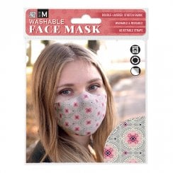 Washable Face Mask - Pink Circle (M)