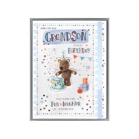 ICG Ltd Wishing A Special Grandson The Very Best Birthday Boxed Large Barley With Cake Card