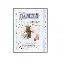 Wishing A Special Grandson The Very Best Birthday Boxed Large Barley With Cake Card
