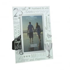 25th Silver Wedding Anniversary Photo Frame - 4 x 6
