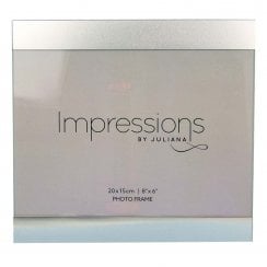 Silver-Trimmed Glass 8" x 6" Photo Frame