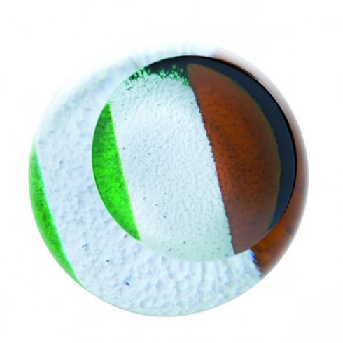 Caithness Glass Irish Tricolour Paperweight