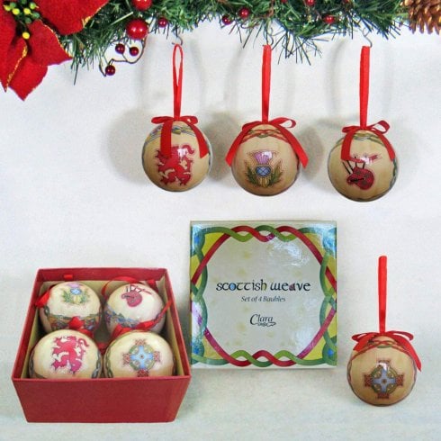 Islandcraft Scottish Emblem Baubles - Set Of Four 