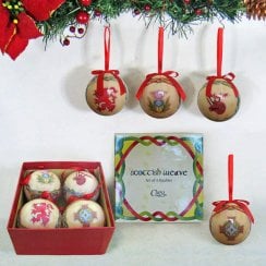 Scottish Emblem Baubles - Set Of Four 